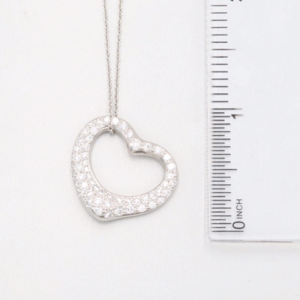 SOLD-Tiffany & Co. Platinum Diamond Heart Necklace - Picture 6 of 8